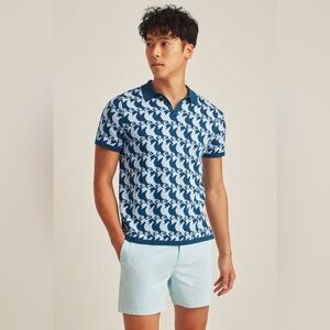 Men’s Bonobos Sweater Polo, NWOT, Seahorse Geo, XXL